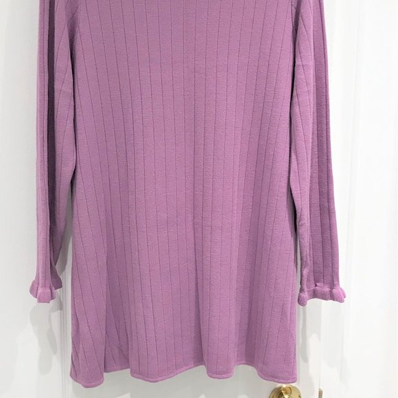 Women Purple Sweater with Ruffle Trim Size L - Picture 2 of 5